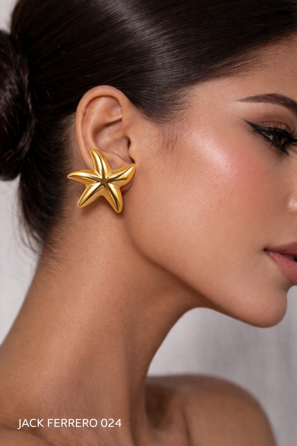 Women's Yellow Steel Starfish Earrings - Modern Stylish Design