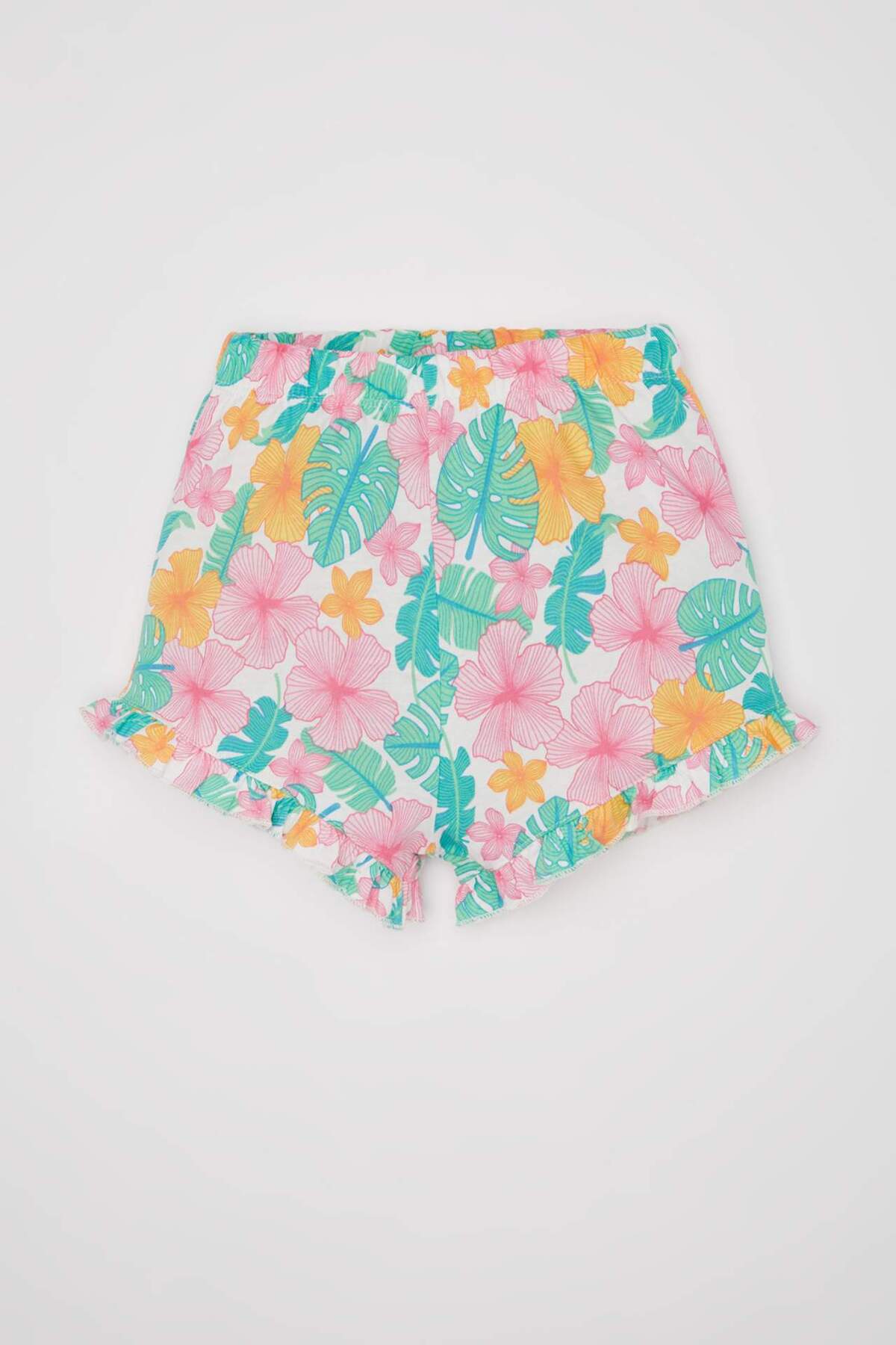 Defacto Kız Bebek 2li Takım Çiçekli Kısa Kollu Tişört Şort Z8976A224SM fotoğrafı 2 (önizleme)