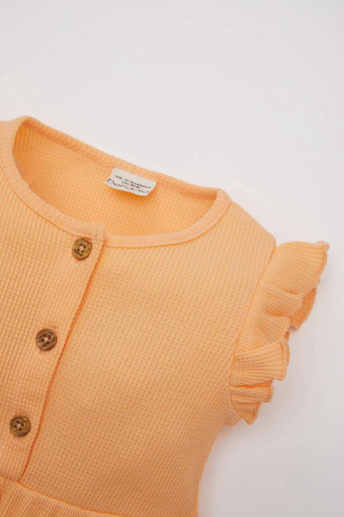 Defacto Kız Bebek 2li Takım Waffle Kolsuz Tulum Bandana C9490A524SM fotoğrafı 2 (önizleme)