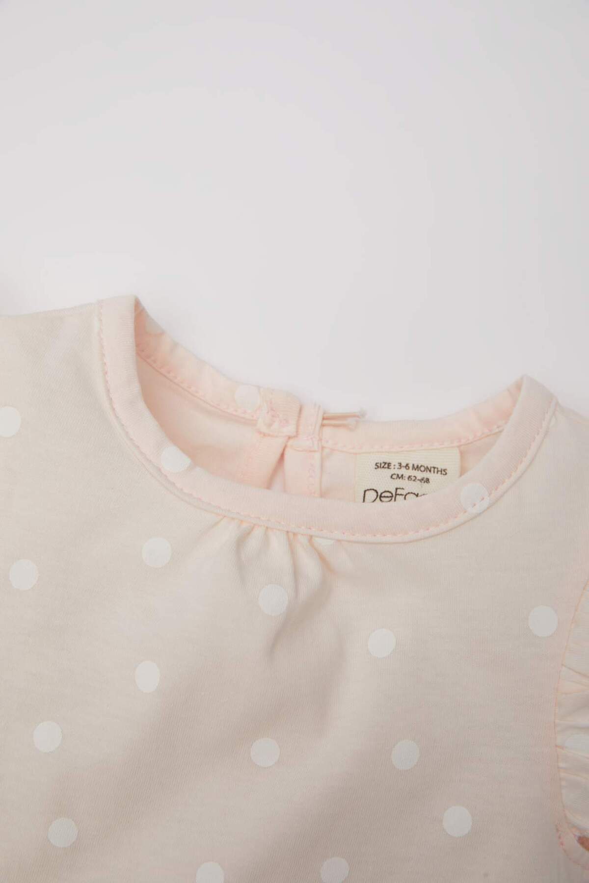 Defacto Kız Bebek Yeni Doğan Bisiklet Yaka Puantiye Penye Kısa Kollu Çıtçıtlı Body C4391A524SM fotoğrafı 2 (önizleme)