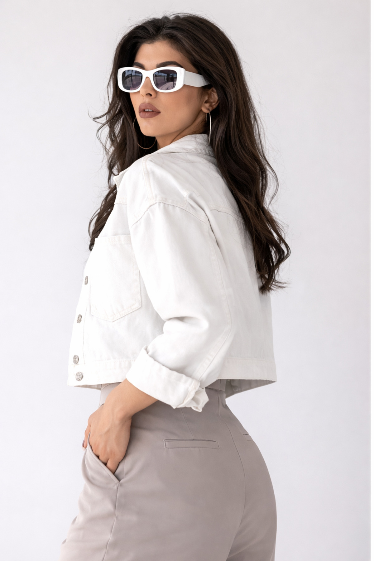 ÇEÇİM  KADIN KOT DENİM CEKET HYN-58080 - Görsel 5