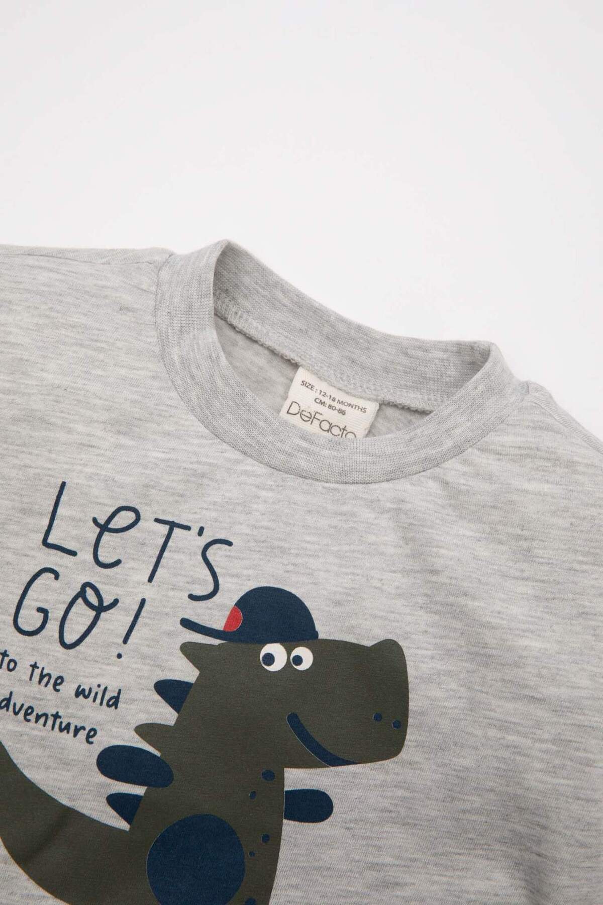 Defacto Erkek Bebek 2li Takım Bisiklet Yaka Dinazor Baskılı Kısa Kollu Tişört Şort C6083A524SM fotoğrafı 3 (önizleme)