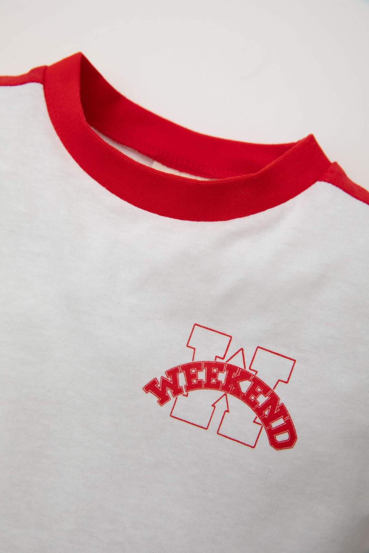 Defacto Bisiklet Yaka Baskılı Kısa Kollu Tişört Erkek Bebek D1485A524SM fotoğrafı 5 (önizleme)