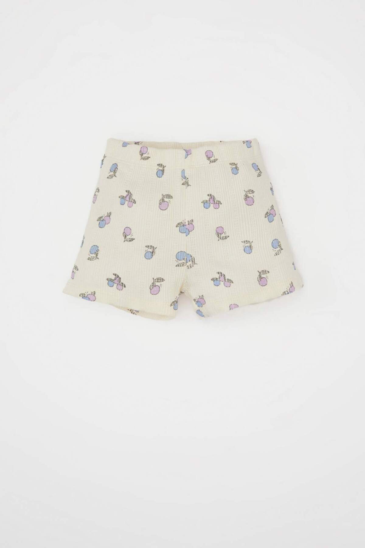 Defacto Kız Bebek Pijama Takımı Meyve Desenli Bisiklet Yaka Kısa Kollu Üst Şort C3481A524HS fotoğrafı 2 (önizleme)