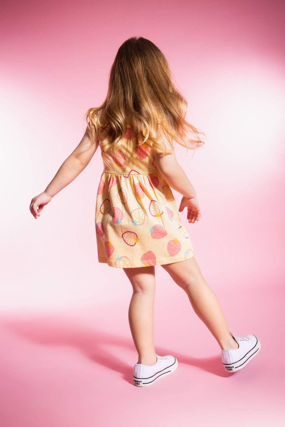 Defacto Desenli Kolsuz Elbise Kız Bebek C0078A524SM fotoğrafı 3 (önizleme)