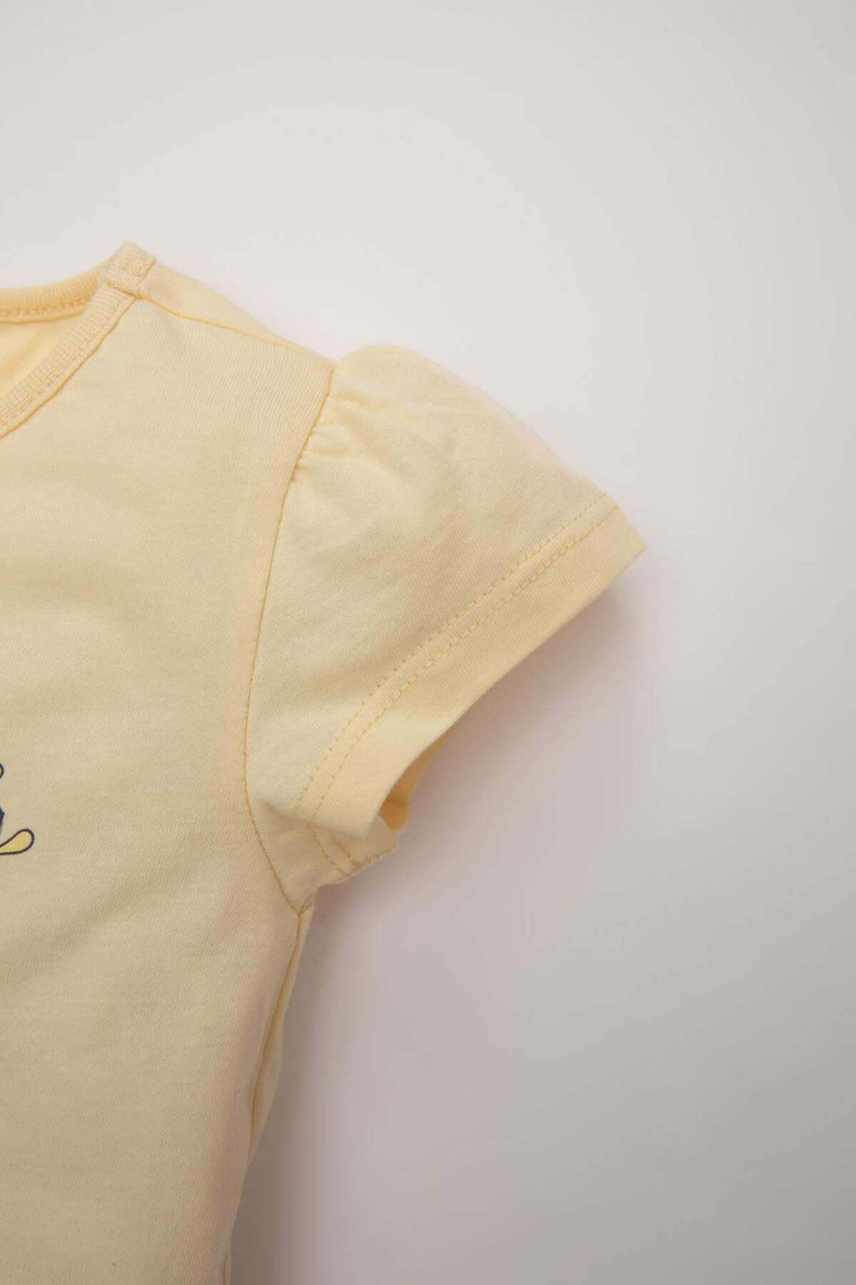 Defacto Kız Bebek Pijama Takımı Bisiklet Yaka Baskılı Penye Kısa Kollu Üst Şort C5069A524HS fotoğrafı 4 (önizleme)