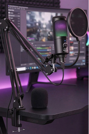 Lastvoice Bm350 Sta Rgb Usb Canlı Yayın Ve Oyuncu Youtuber Mikrofonu Kayıt Ti...