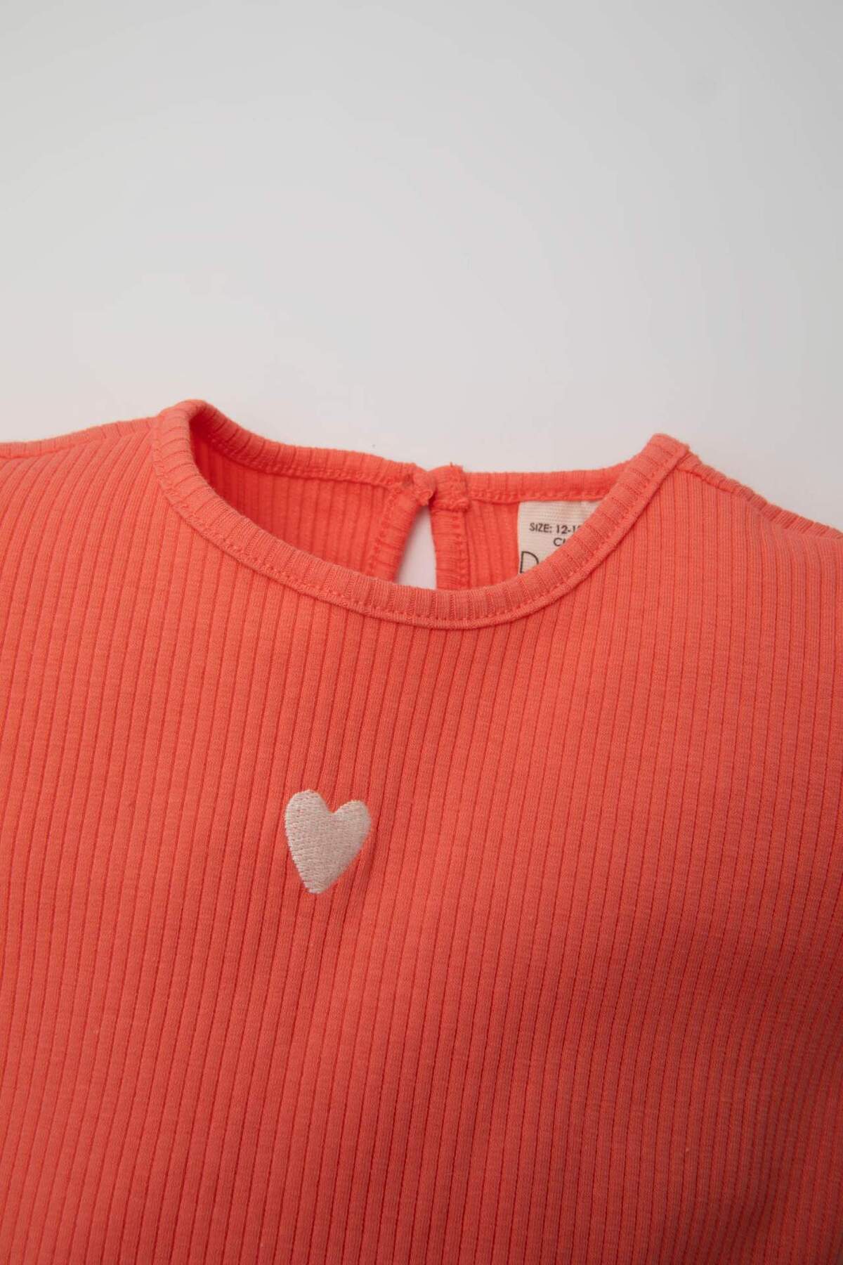 Defacto Kız Bebek 2li Takım Fitilli Kaşkorse Bisiklet Yaka Kısa Kollu Tişört Şort C0021A524SM fotoğrafı 3 (önizleme)