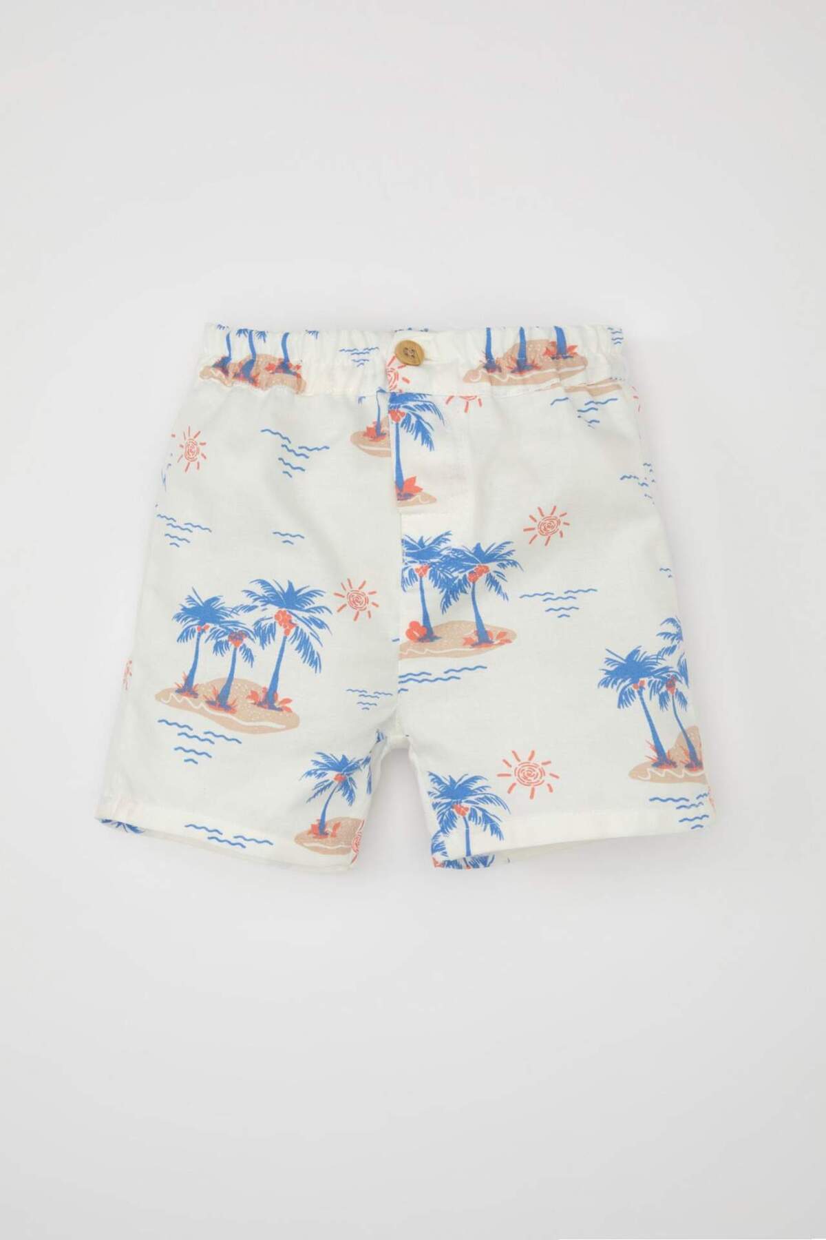 Defacto Erkek Bebek 2li Takım Palmiye Desenli Kısa Kollu Tişört Şort C9209A524SM fotoğrafı 5 (önizleme)