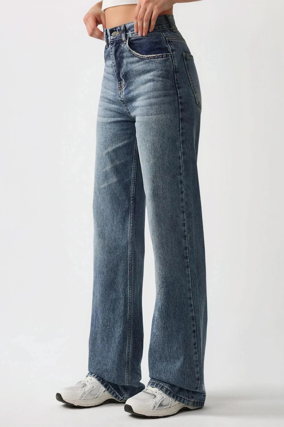 Hiccup  Orta Bel Straight Leg Denim Pantolon