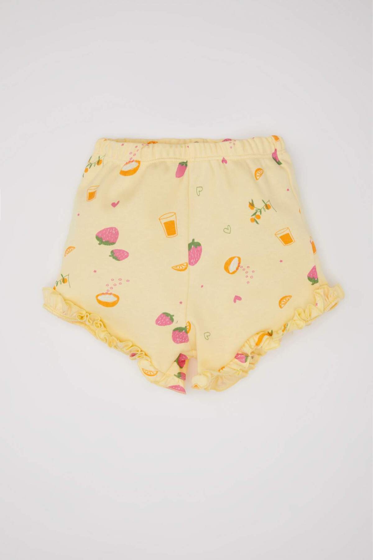 Defacto Kız Bebek Baskılı Kısa Kollu Şortlu Pijama Takımı C3484A524HS fotoğrafı 2 (önizleme)