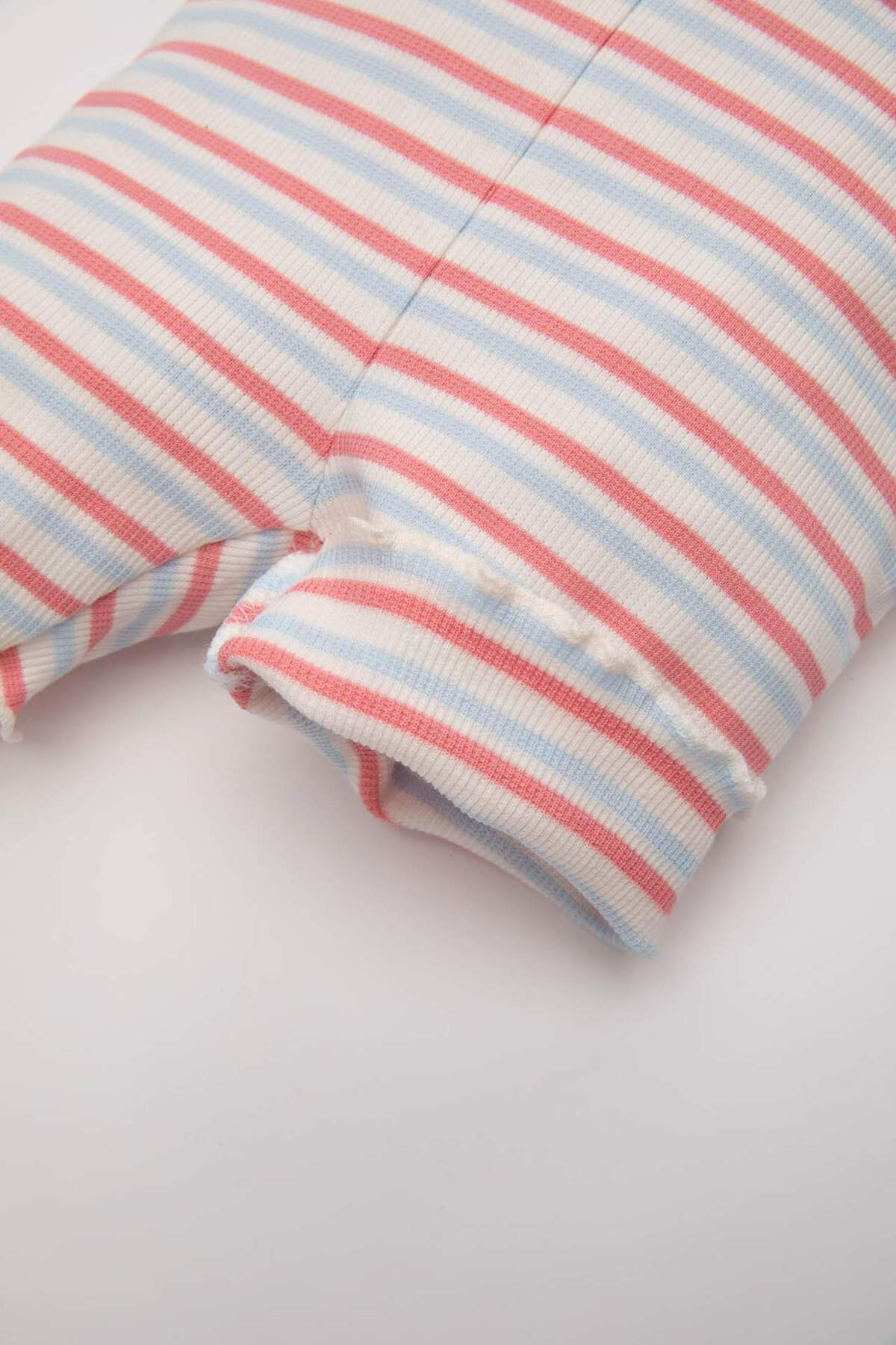 Defacto Çizgili Fitilli Kaşkorse 2'li Şort Kız Bebek C2548A524SM fotoğrafı 3 (önizleme)