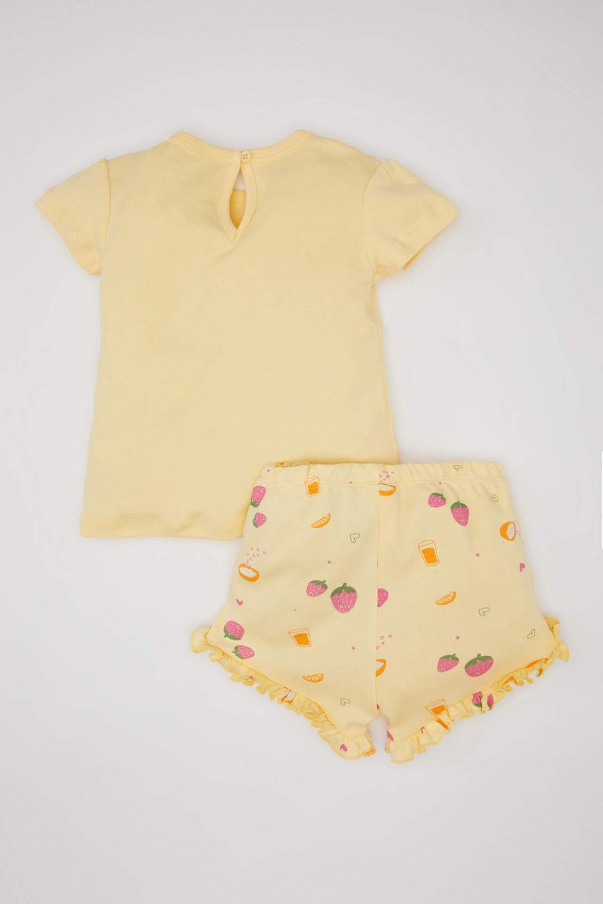 Defacto Kız Bebek Baskılı Kısa Kollu Şortlu Pijama Takımı C3484A524HS fotoğrafı 5 (önizleme)