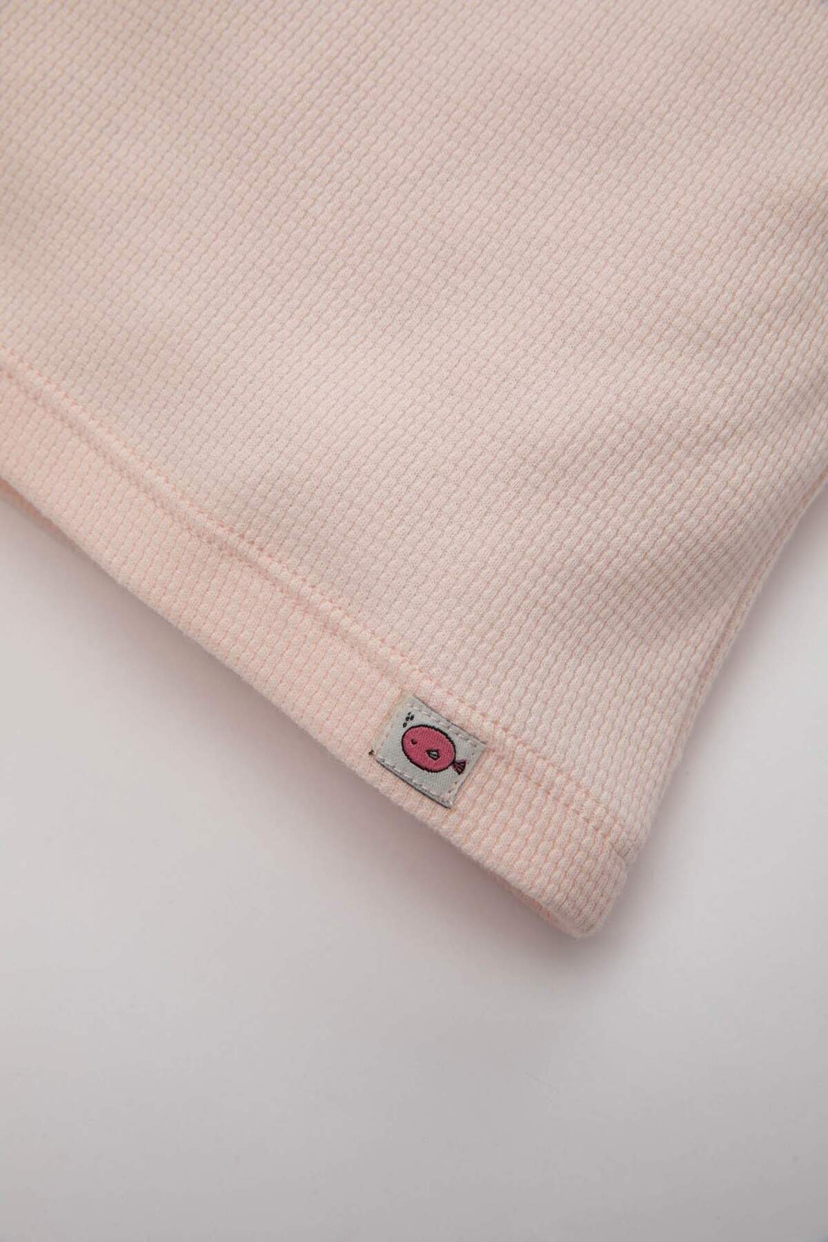 Defacto Kız Bebek 2li Takım Nakışlı Waffle Kısa Kollu Tişört Şort C2552A524SM fotoğrafı 5 (önizleme)