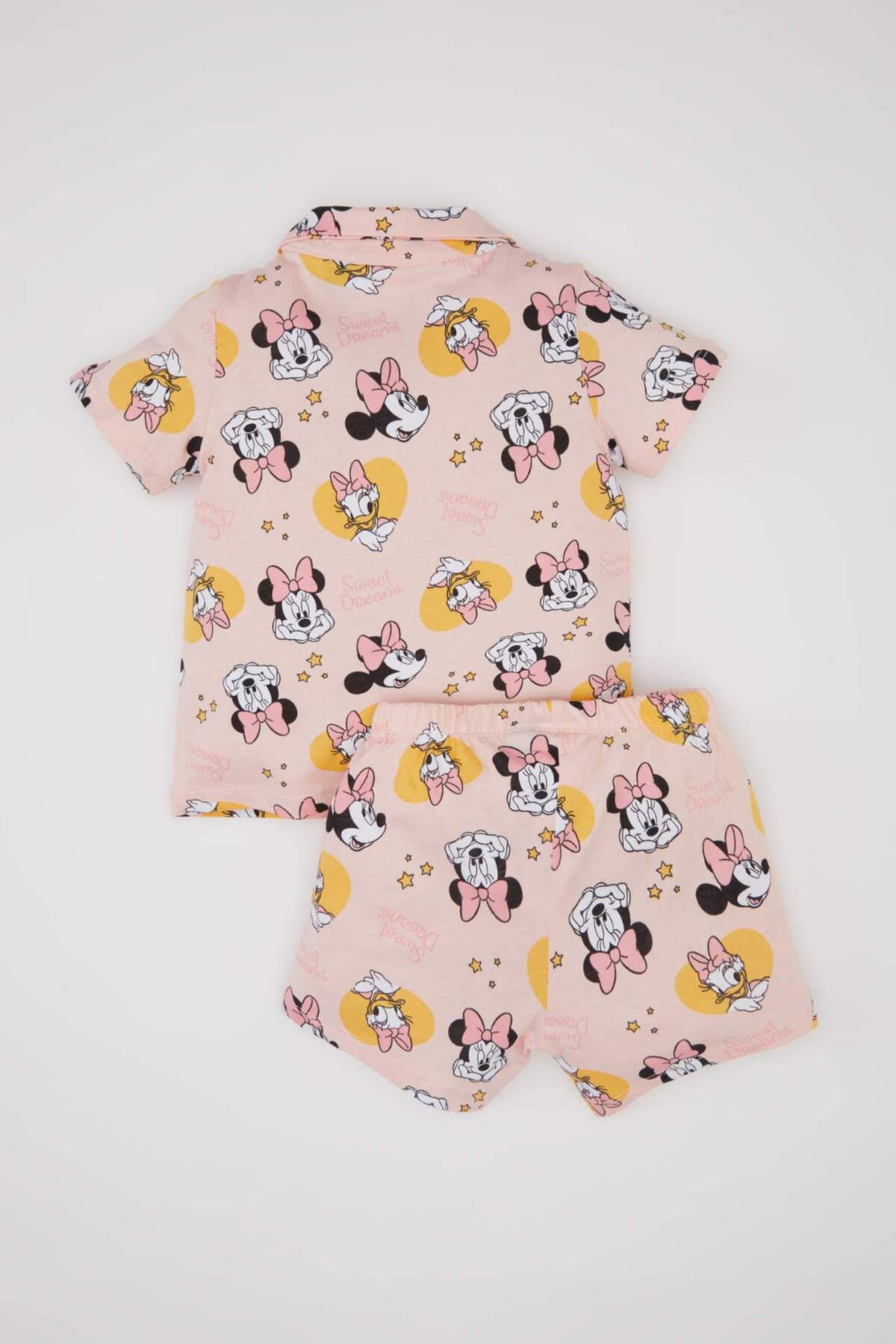Defacto Kız Bebek Disney Mickey & Minnie Pijama Takımı Penye Kısa Kollu Üst Şort C3479A524HS fotoğrafı 6 (önizleme)