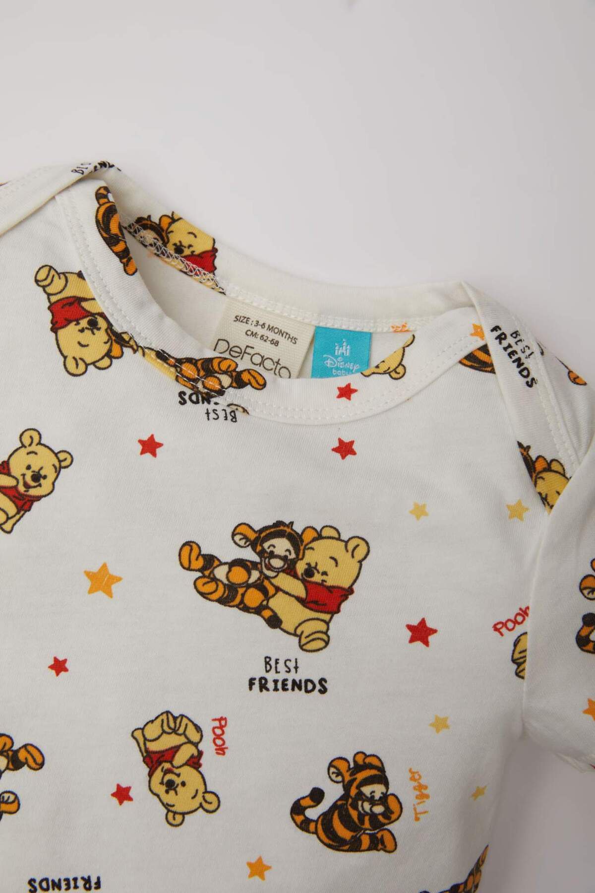 Defacto Erkek Bebek Yeni Doğan Disney Winnie The Pooh Penye Kısa Kollu Tulum C2751A524SM fotoğrafı 2 (önizleme)