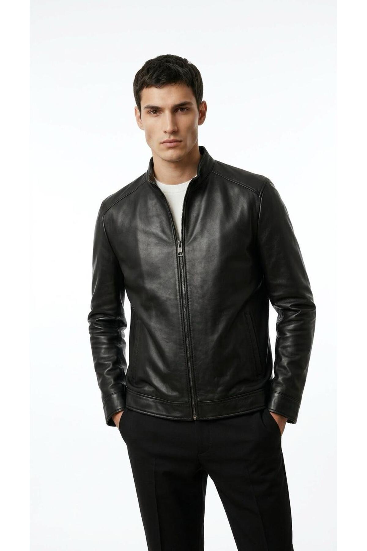 Dynamo  Erkek Hakim Yaka Kuzu Derisi Mont