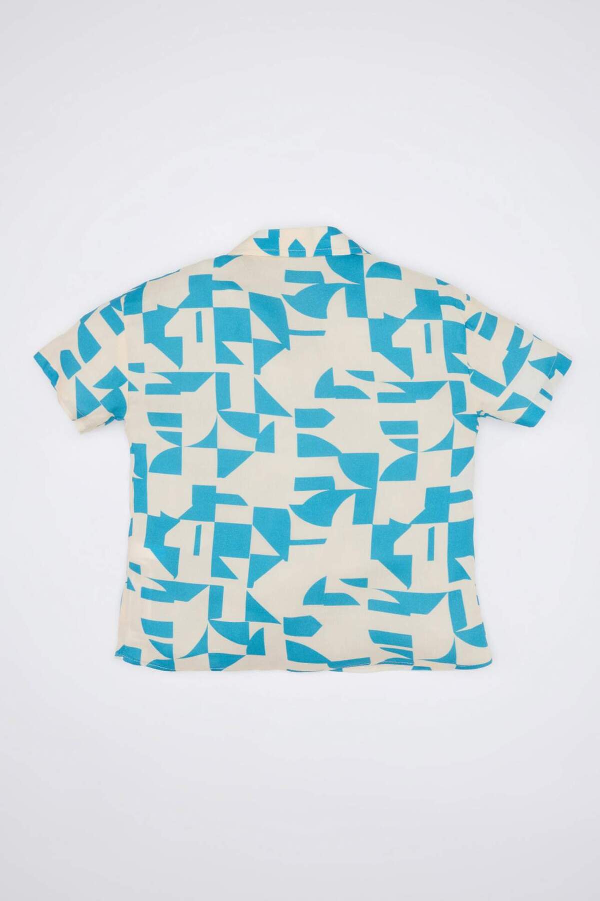 Defacto Desenli Apaş Yaka Kısa Kollu Gömlek Erkek Bebek C5242A524SM fotoğrafı 4 (önizleme)