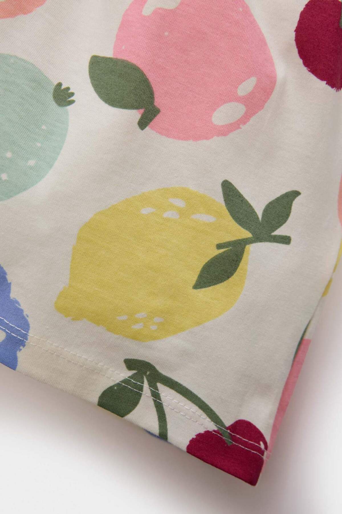 Defacto Desenli Kısa Kollu 2'li Yazlık Elbise Kız Bebek C0071A524SM fotoğrafı 3 (önizleme)