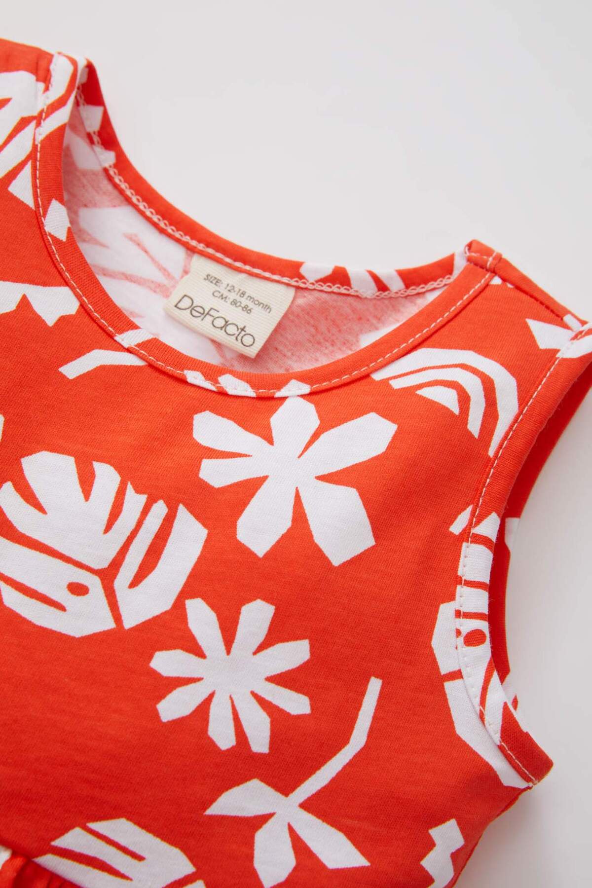 Defacto Kız Bebek Desenli Kolsuz Elbise C0074A524SM fotoğrafı 2 (önizleme)