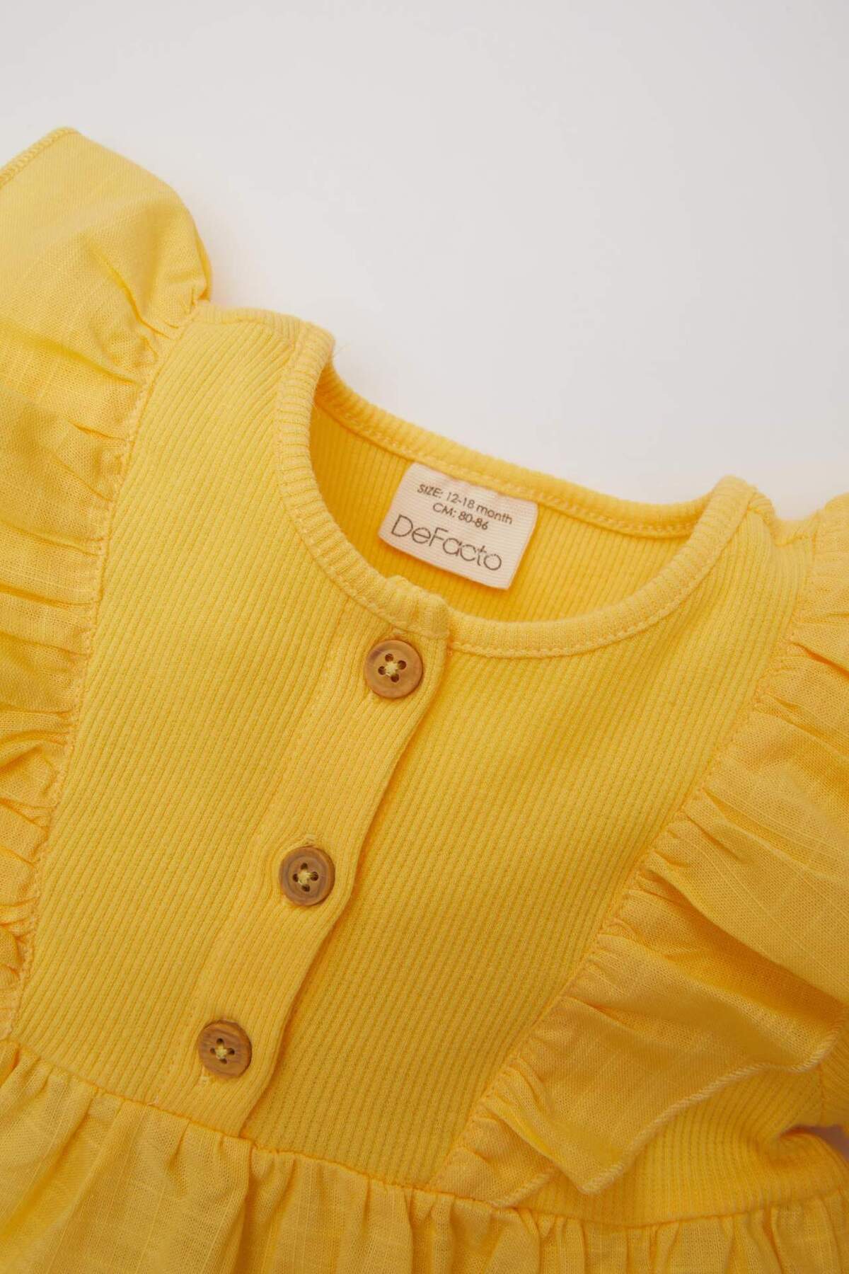 Defacto Kısa Kollu Fitilli Kaşkorse Elbise Kız Bebek C2520A524SM fotoğrafı 2 (önizleme)