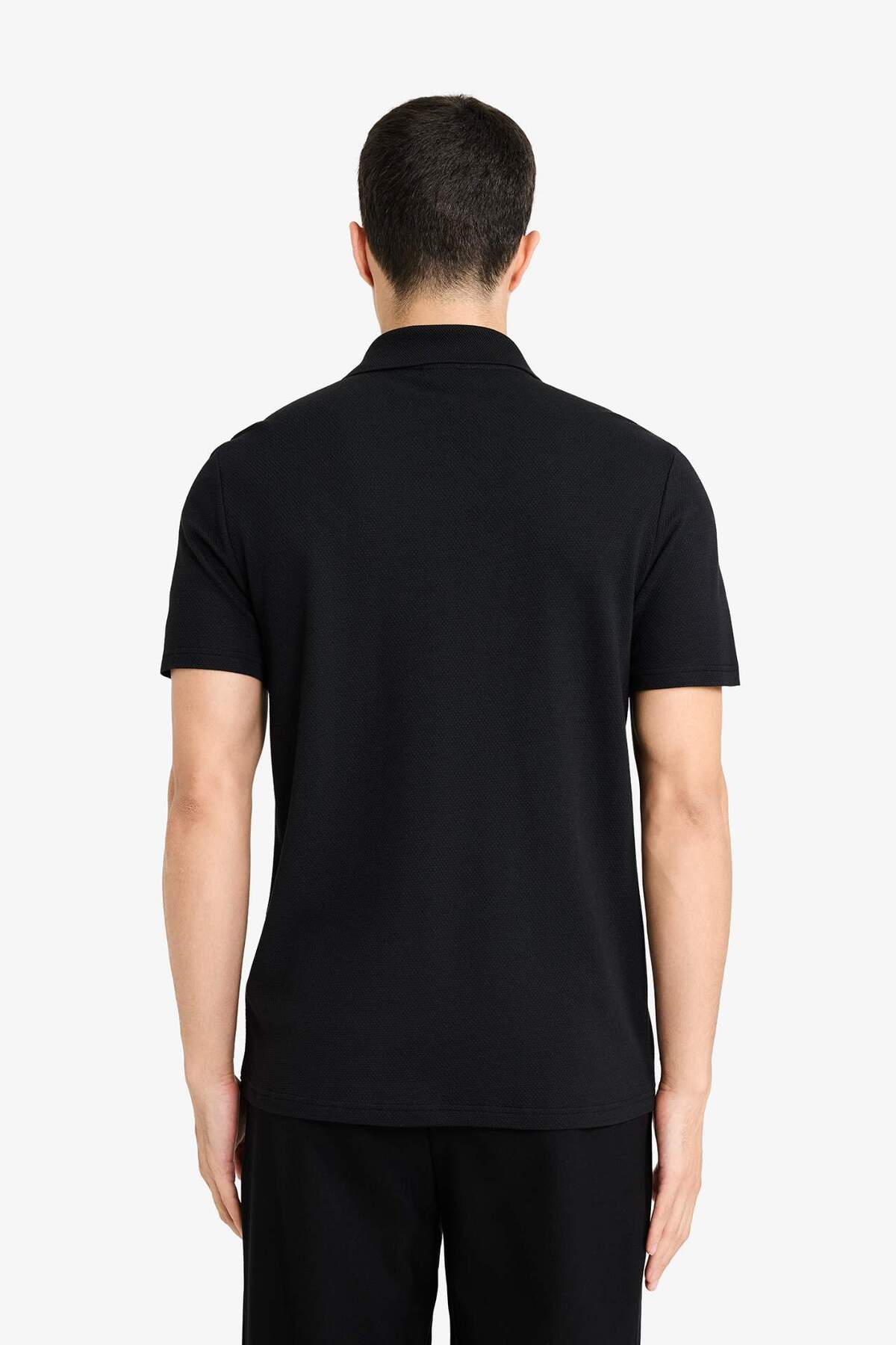 DeFacto Slim Fit Polo Yaka Kısa Kollu Pamuklu Modal Karışımlı Basic Tişört M6609AZ24SP görsel 5
