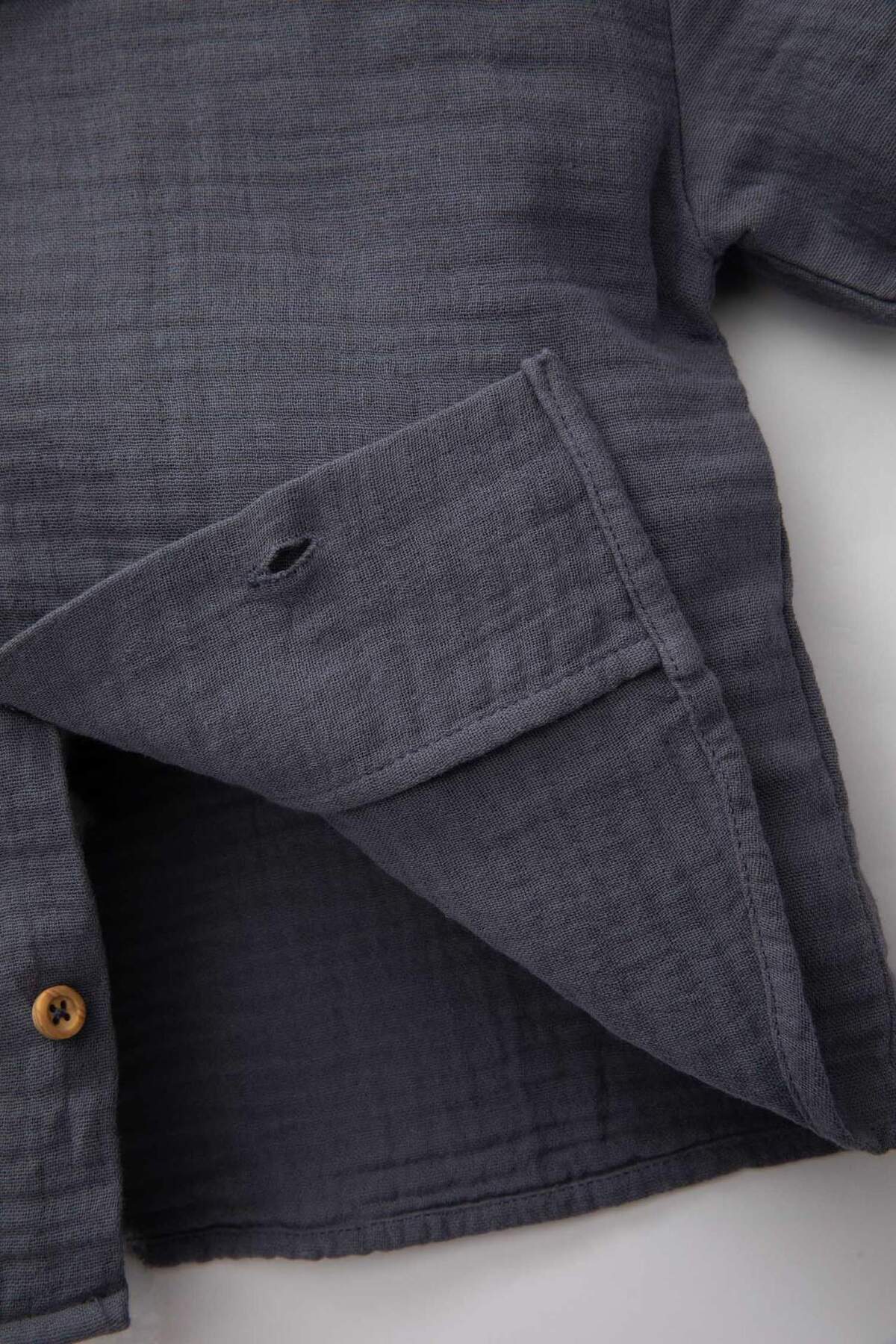 Defacto Erkek Bebek 2li Takım Kısa Kollu Gömlek Şort B8063A524SM fotoğrafı 4 (önizleme)