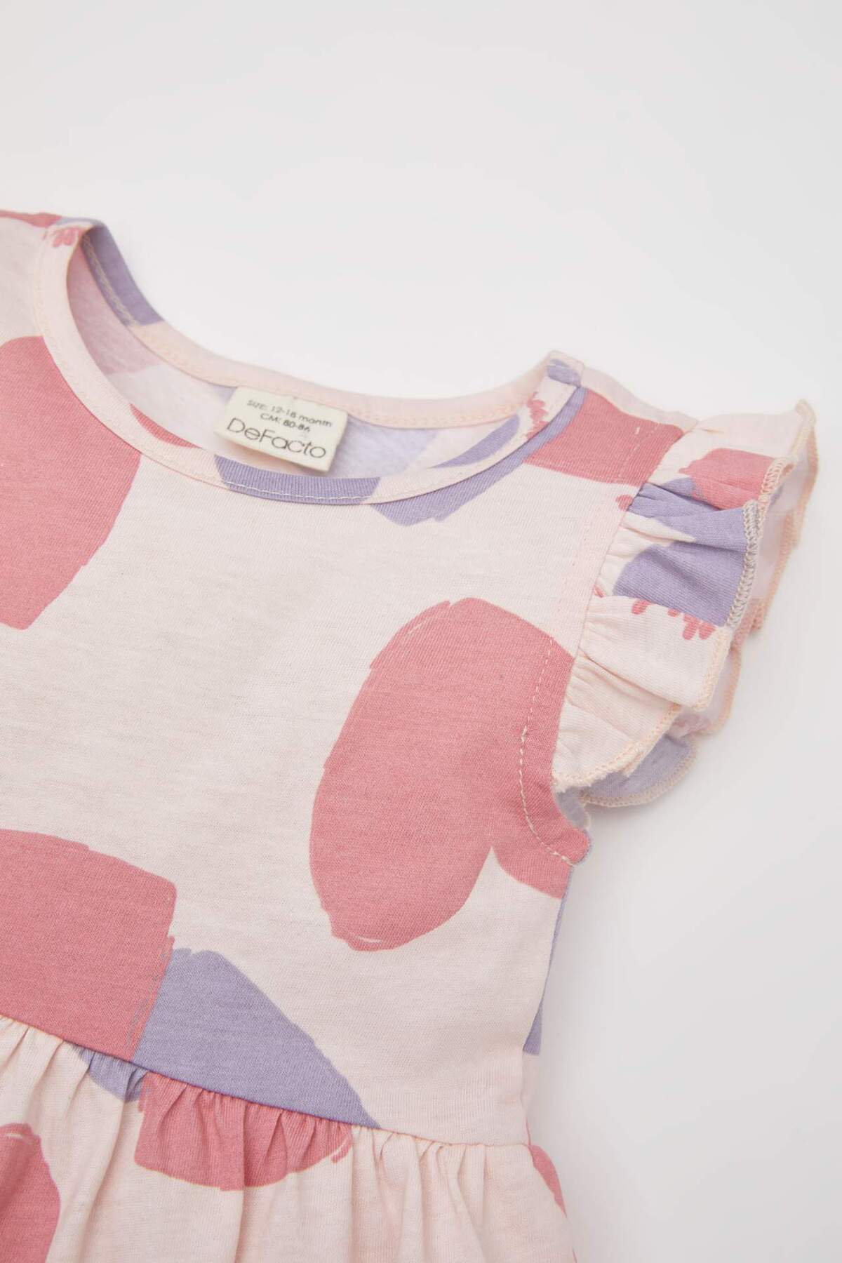 Defacto Desenli Kolsuz 2li Elbise Kız Bebek C0071A524SM fotoğrafı 5 (önizleme)