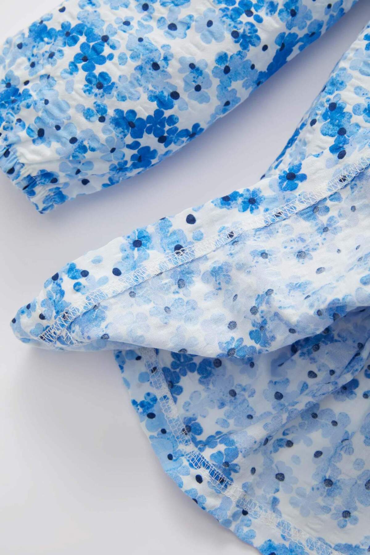 Defacto Çiçekli Uzun Kollu Gofre Dokulu Elbise Kız Bebek B9290A524SP fotoğrafı 6 (önizleme)