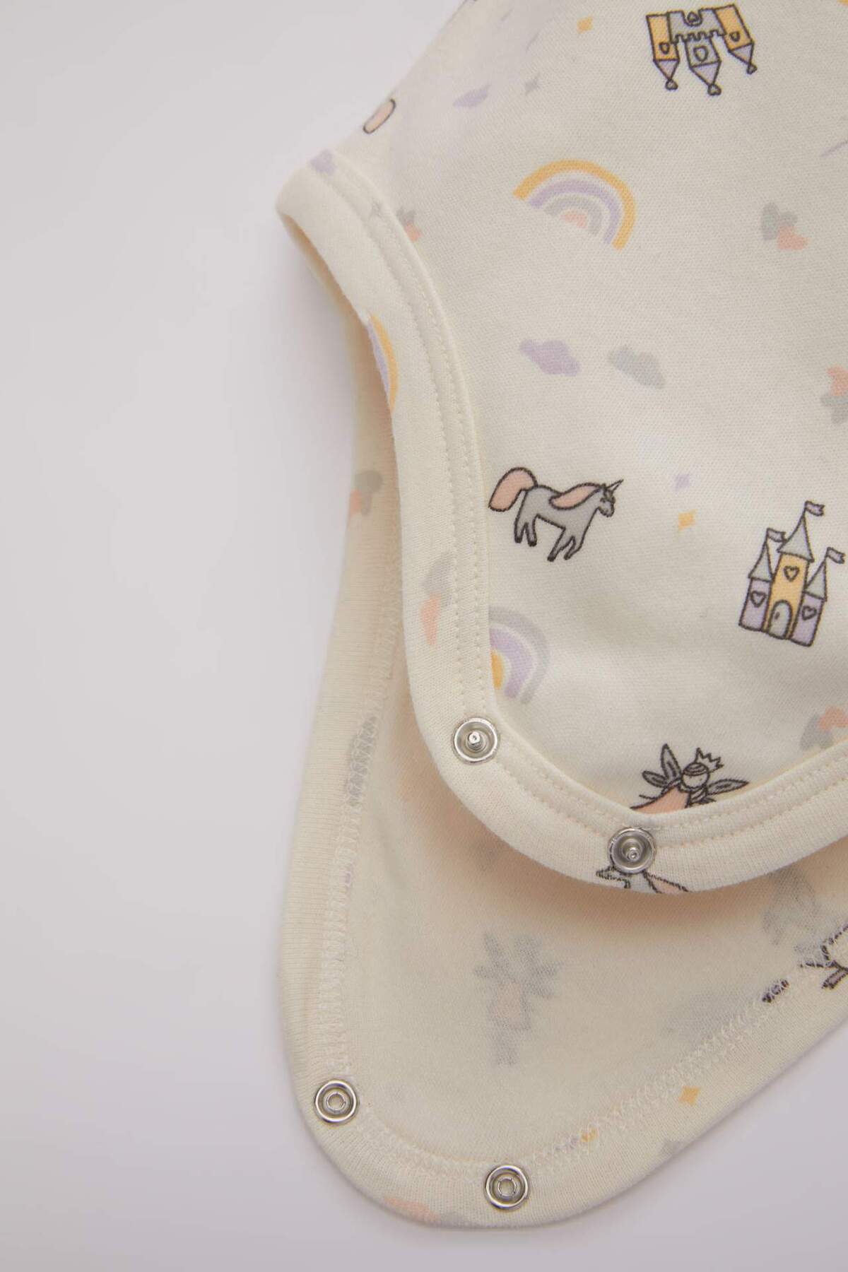 Defacto Kız Bebek Yeni Doğan Unicorn Baskılı Uzun Kollu Çıtçıtlı Body B9653A524SP fotoğrafı 4 (önizleme)