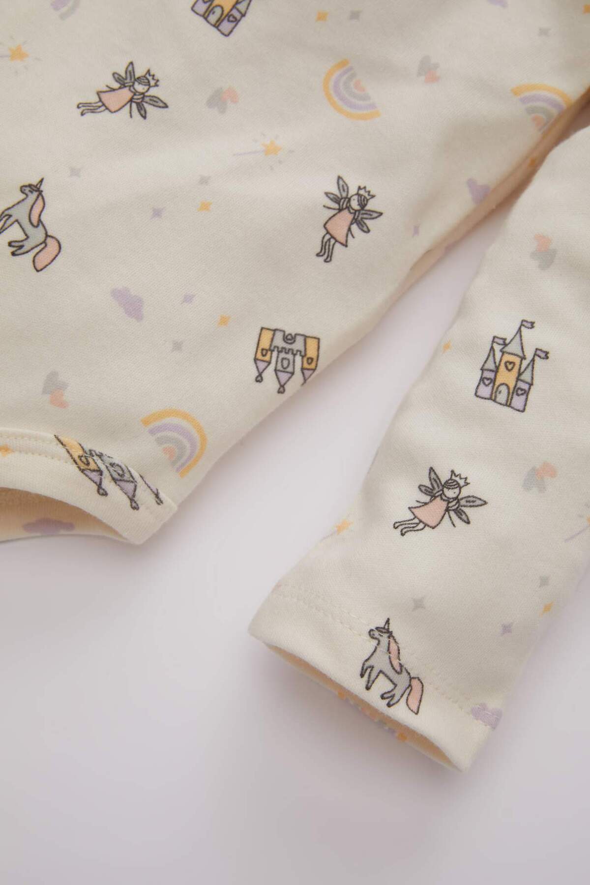Defacto Kız Bebek Yeni Doğan Unicorn Baskılı Uzun Kollu Çıtçıtlı Body B9653A524SP fotoğrafı 3 (önizleme)