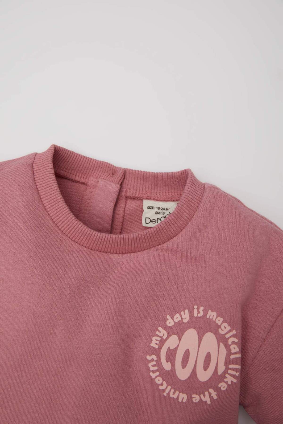 Defacto Kız Bebek Baskılı Uzun Kollu Elbise B7560A524SP fotoğrafı 2 (önizleme)