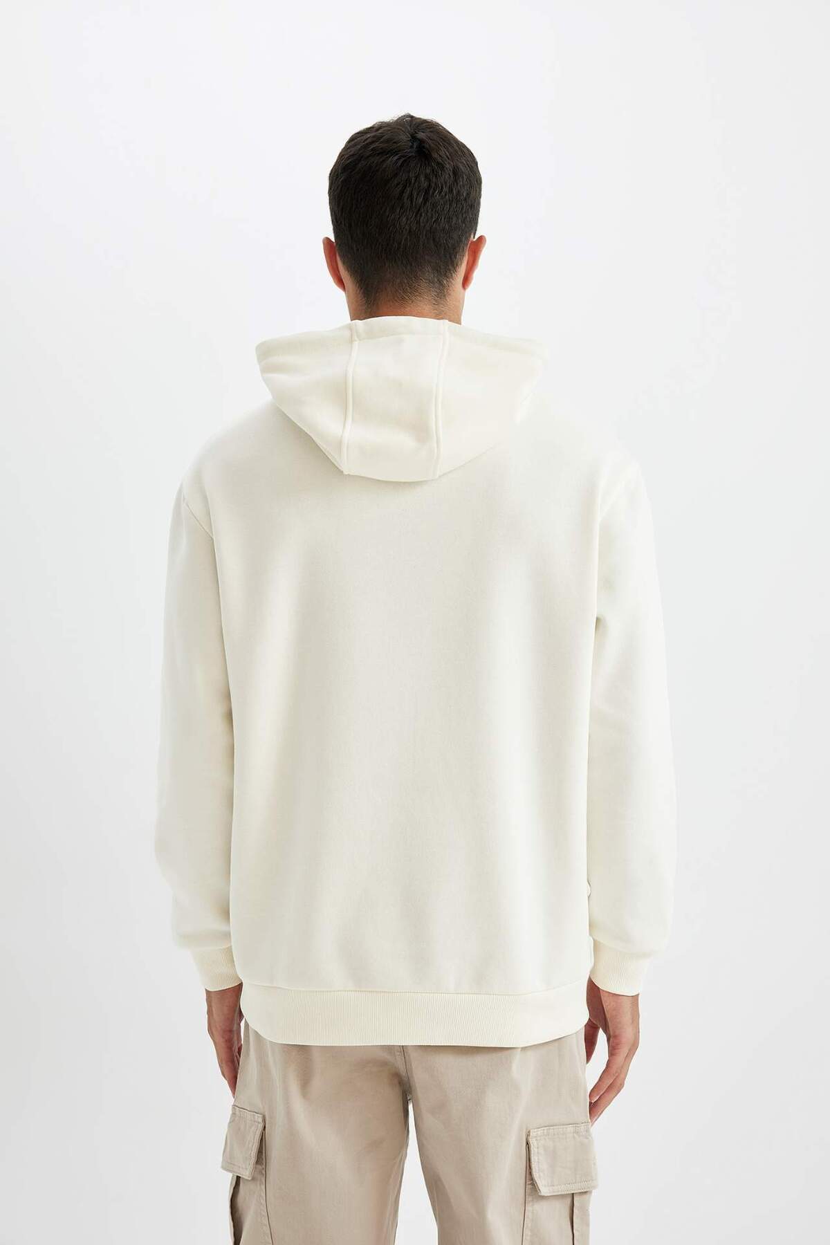 Relax Fit Kapüşonlu Baskılı Sweatshirt Y9652AZ23WN — اکرو — تصویر 6 از 6