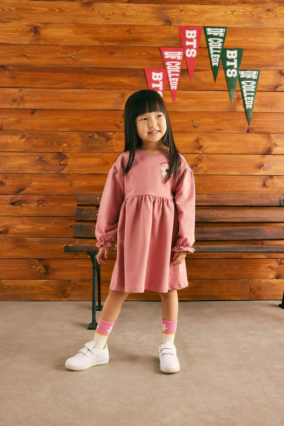 Defacto Kız Bebek Baskılı Uzun Kollu Elbise A6507A523AU fotoğrafı 2 (önizleme)