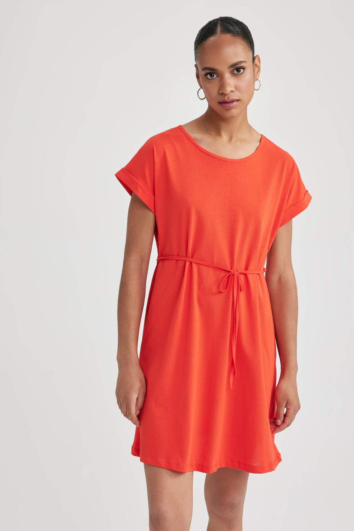 100% Cotton A-Section Crew Neck Combed Cotton Short Sleeve Dress B0655AXNS
