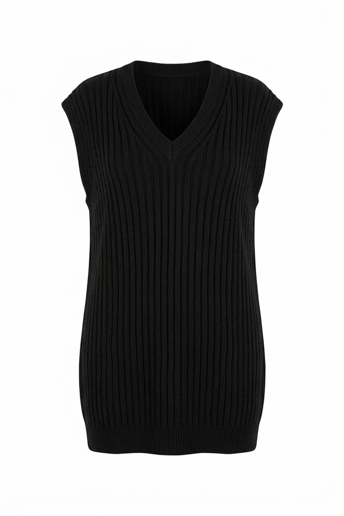 Stil Diva  Büyük Beden V Yaka Kısa Kollu Süveter Triko Bluz 302134 - Görsel 8