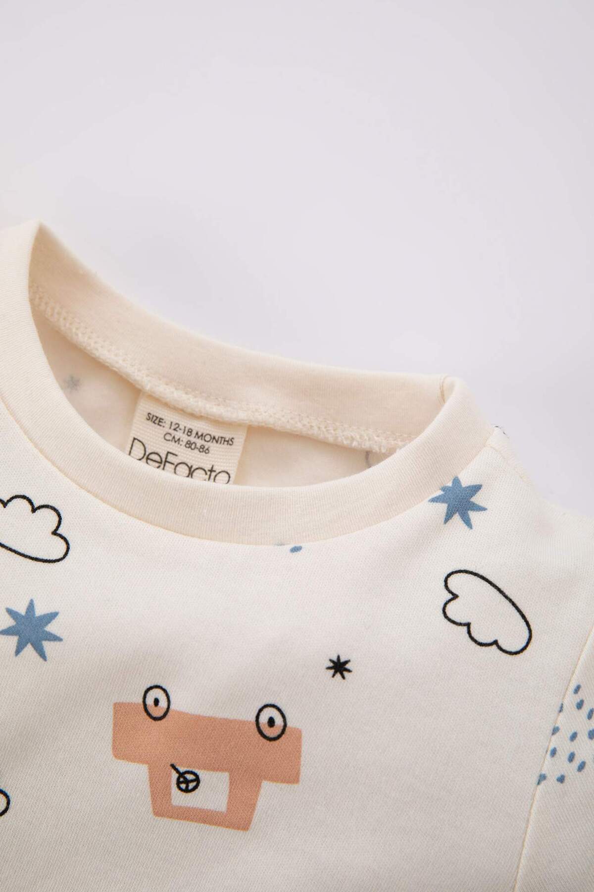 Defacto Erkek Bebek Pijama Takımı Desenli Ribana Organik Pamuk Kısa Kollu Üst Şort Z4292A223SP fotoğrafı 2 (önizleme)