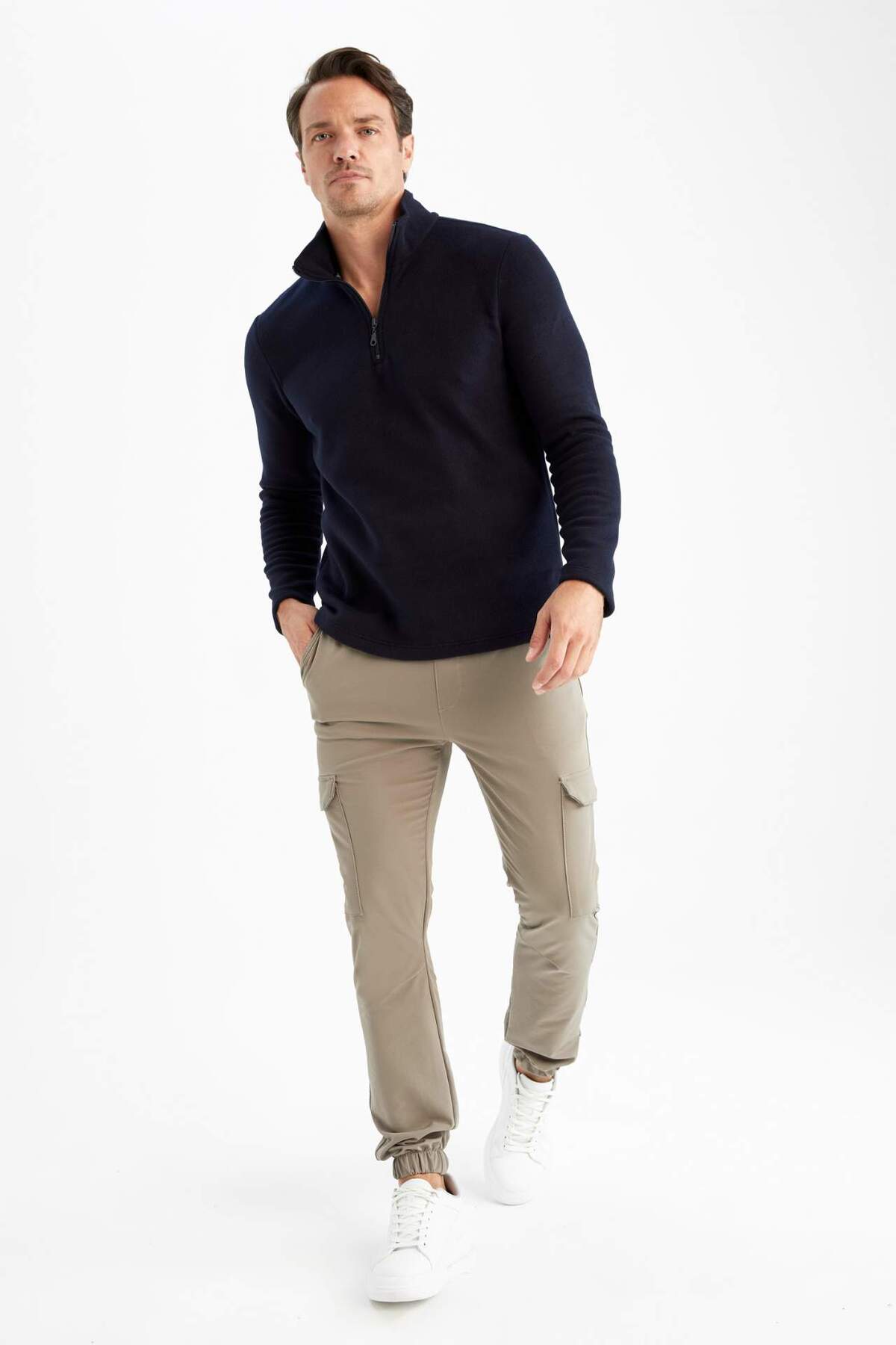 Defacto  Regular Fit Fermuarlı Dik Yaka Yarım Fermuarlı Polar Sweatshirt Y3996AZ22AU - Görsel 2