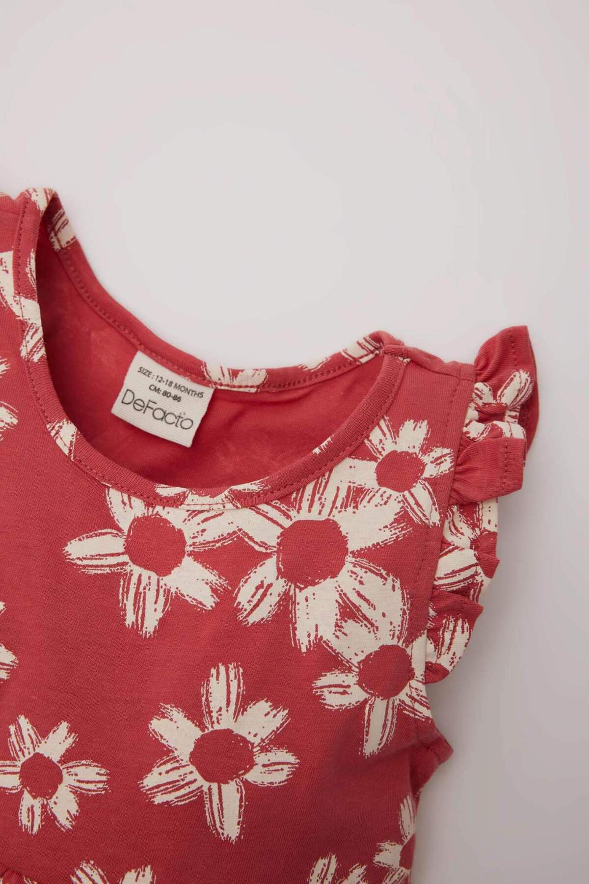 Defacto Desenli Kolsuz Elbise Kız Bebek A0136A523SM fotoğrafı 2 (önizleme)