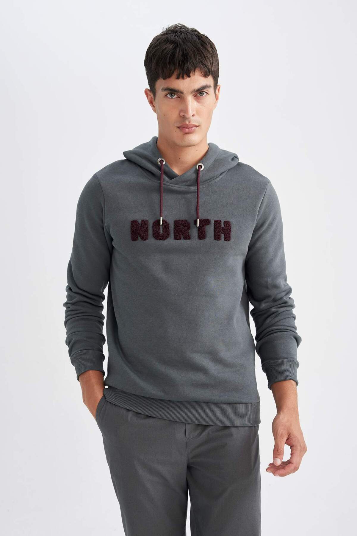 Defacto  Regular Fit Kapüşonlu Baskılı Kalın Sweatshirt L5850AZ22AU - Görsel 3