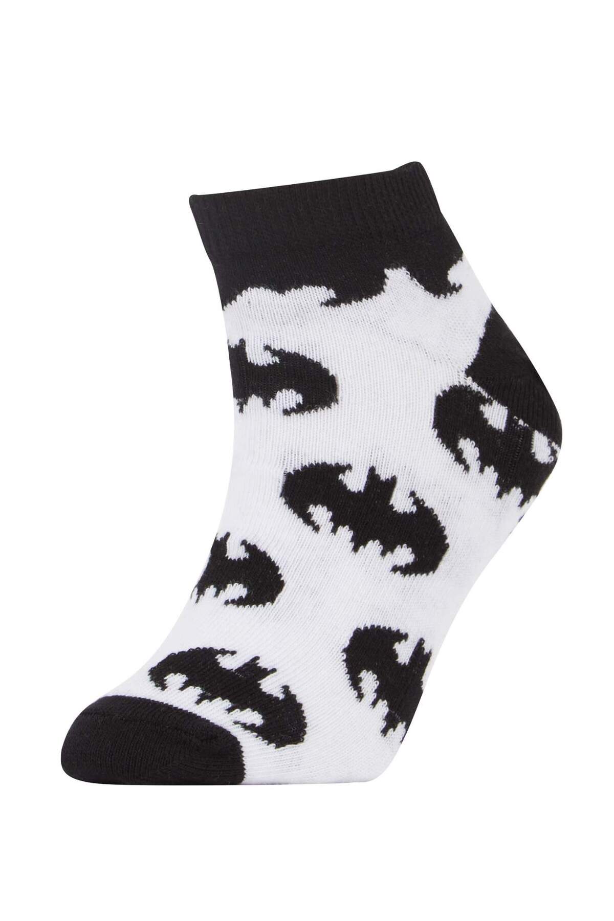 Defacto Batman Pamuklu 3'lü Patik Çorap Erkek Çocuk V6649A6NS fotoğrafı 3 (önizleme)