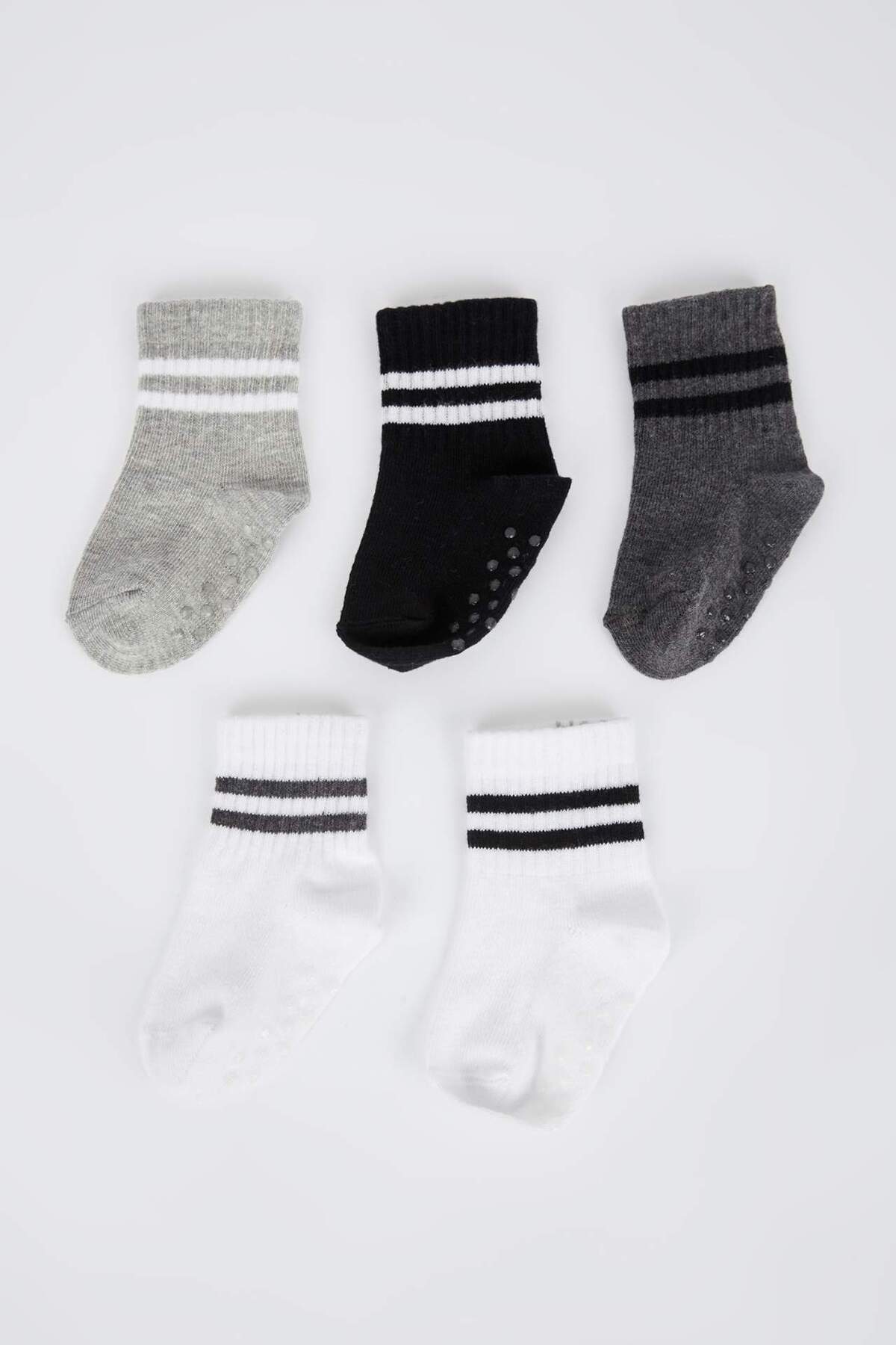 Baby Boy Non-Slip Sole 5pcs Cotton Long Socks X6273A2NS