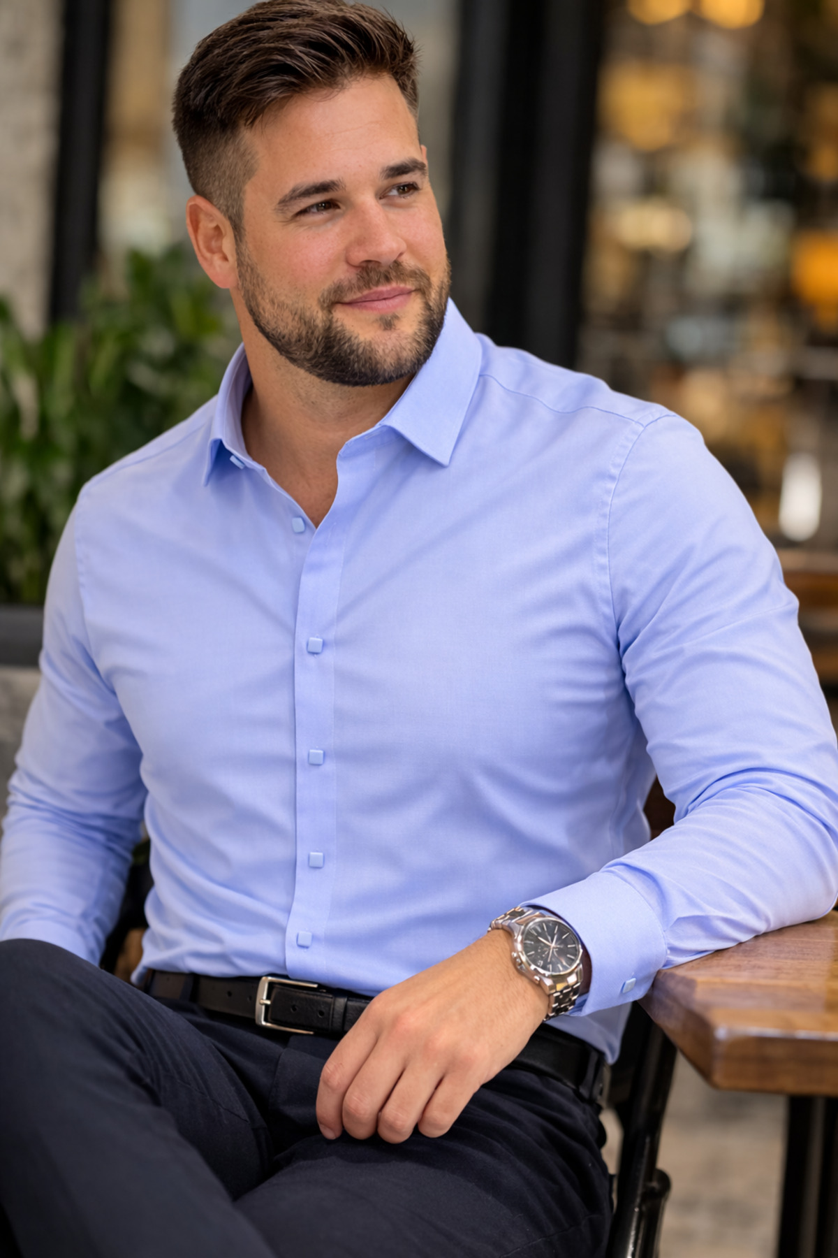 COLVIS MAN Slim Fit Battal Dar Kalıp Pamuk Saten Erkek Gömlek Not ( Beden Tablosuna Göre Sipariş Veriniz ) görsel 3