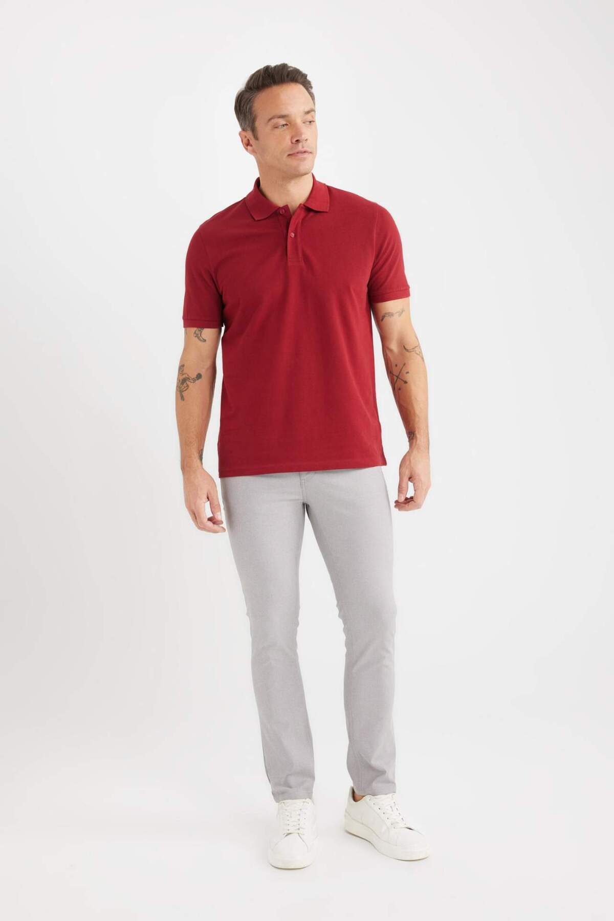 DeFacto Yazlık Chino Kanvas Dokulu Pantolon Slim Fit Dar Kesim Cepli Dar Paça T1055AZ21SP görsel 2