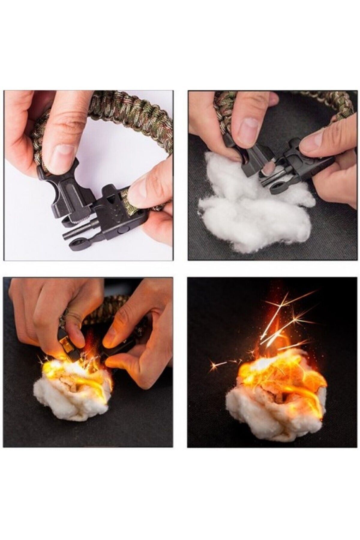 Hombak Deprem Bileklik Taktikal Yeşil Taktik Bileklik Magnezyum Çubuklu Düdüklü Unisex Bileklik Hediyelik fotoğrafı 2 (önizleme)