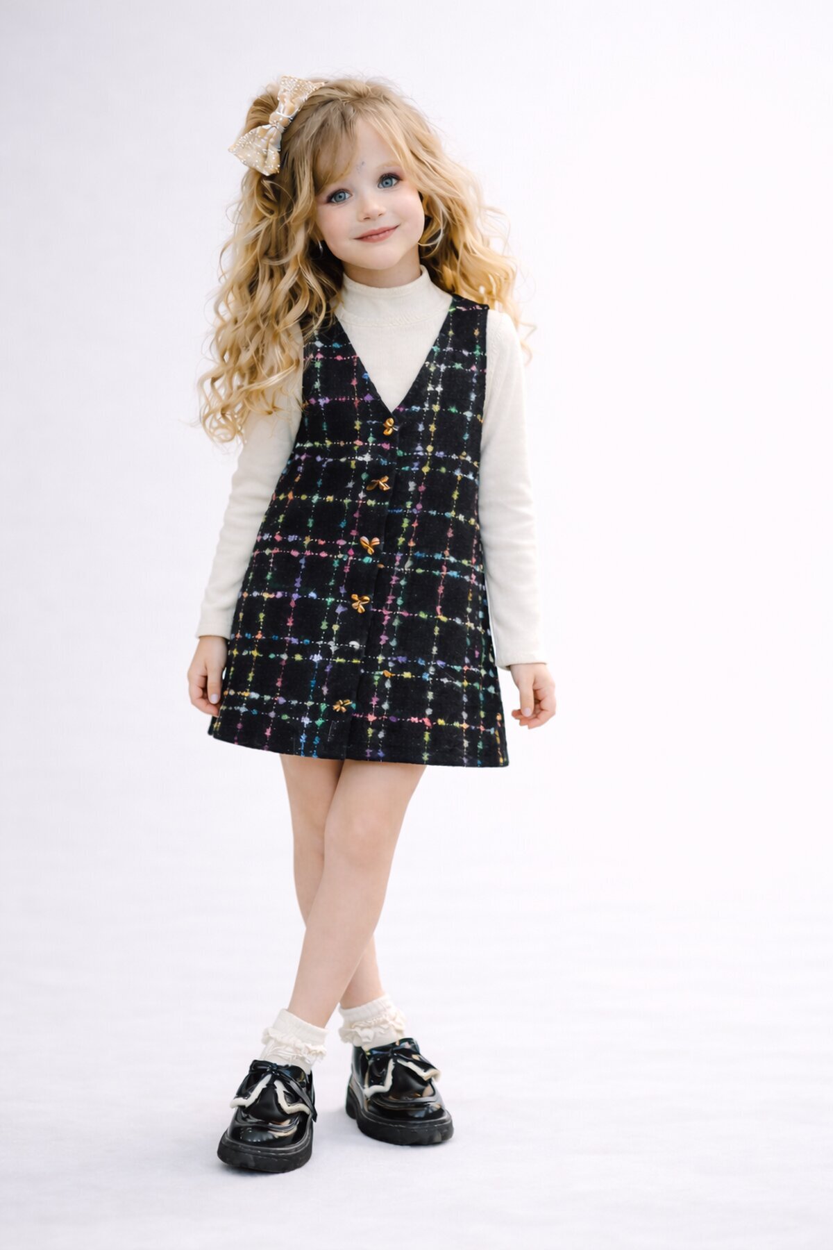 My Kids Wear Kız Çocuk Bayramlık Şık Jile Elbise Takımı 12478 fotoğrafı 2 (önizleme)