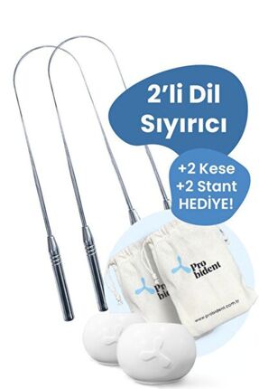 Probident 2'li Dil Temizleme Aparatı Paketi + Kese + Stand