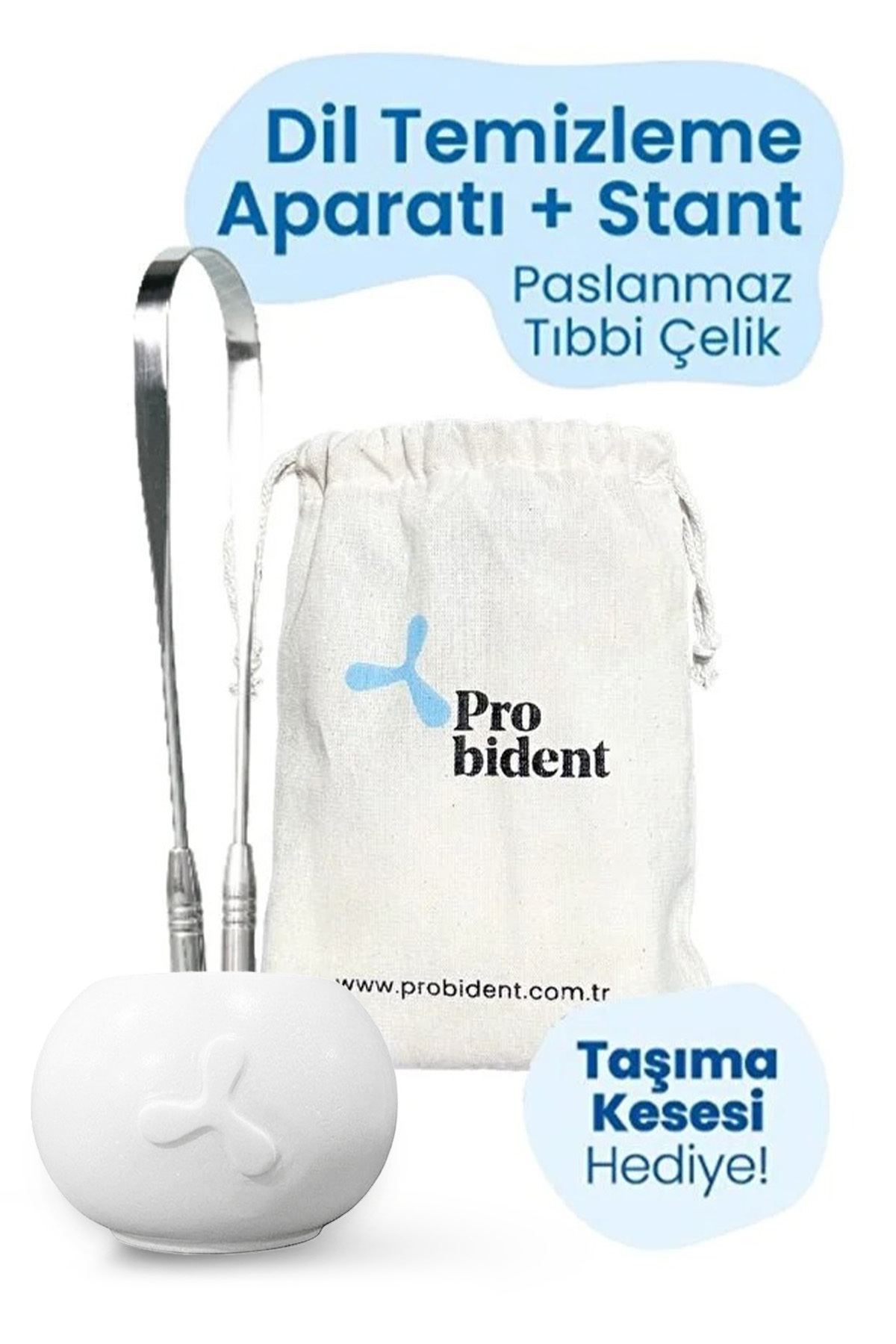 Probident Dil Temizleme Aparatı / Dil Sıyırıcı Kese + Stand Hediyeli - Fiyatı, Yorumları