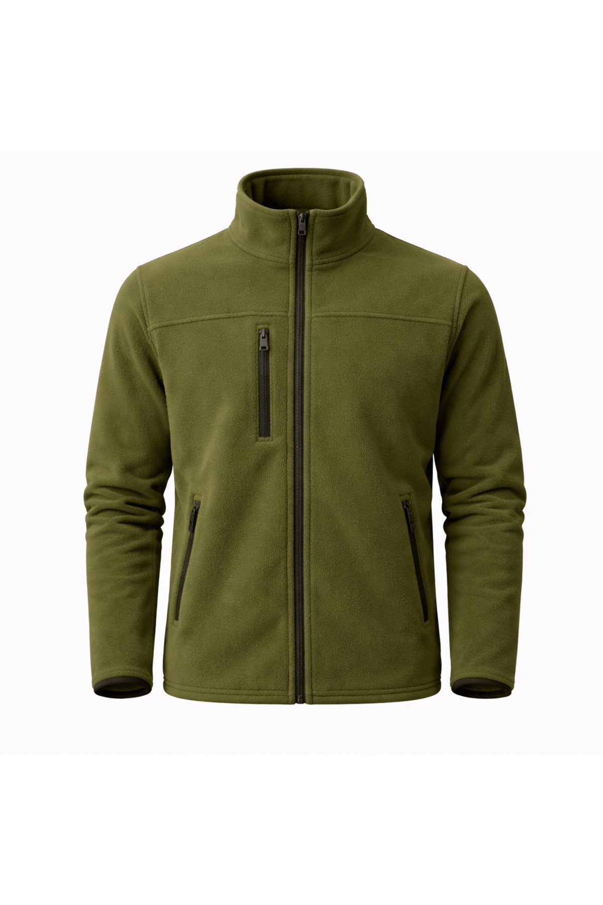 KaeLaurean  Erkek Anti-pilling Tüylenme Yapmayan Standart Fit Dik Yaka Soğuk Geçirmez Üç Cepli Fermuarlı Polar - Görsel 5