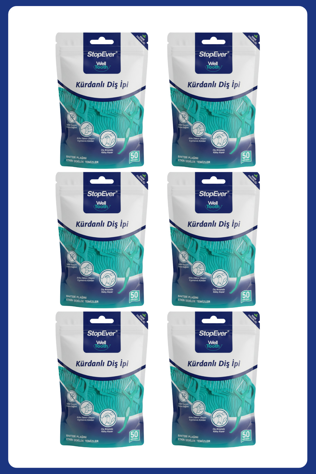 StopEver Well Tooth Kürdanlı Diş Ipi - Nane Ferahlığı - 6x50 Adet - Taşıma Kılıflı - Fiyatı, Yorumları